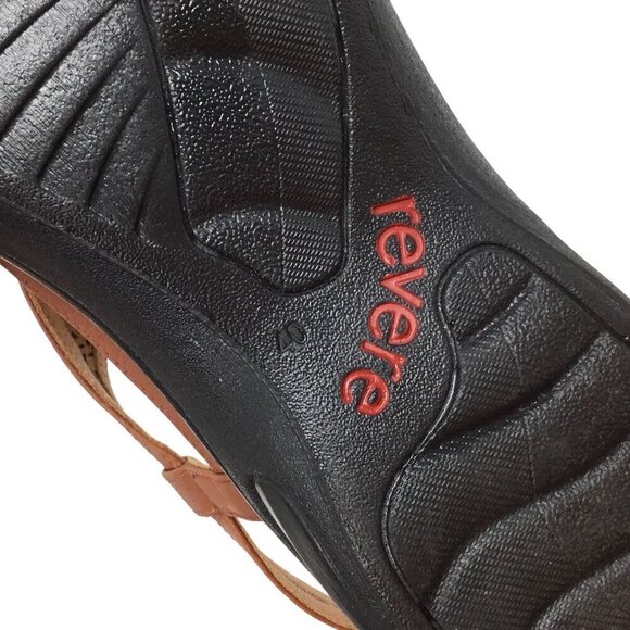 Revere Santa Fe Sandals NWOT Cognac Brown Leather Arch Support T Strap 9 / 40 - Picture 8 of 9